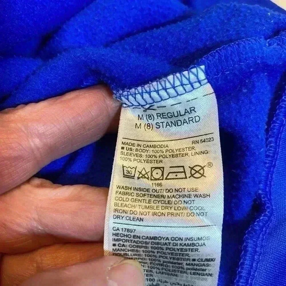 Old Navy Active boys hoodie in royal blue & lime green boys size medium 8 - Picture 6 of 6